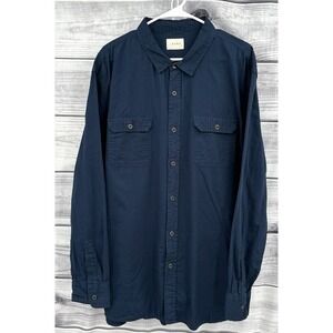 JACHS LONG SLEEVE BUTTON FRONT SHIRT Men's Size XXL  NAVY BLUE‎